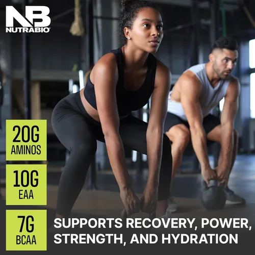 Miniatura 6 de NutraBio Intra Blast BCAA Polvo de Suplemento de Aminoácidos, Mezcla de Electrolitos e Hidratación, Intra, Pre Entrenamiento y Recuperación