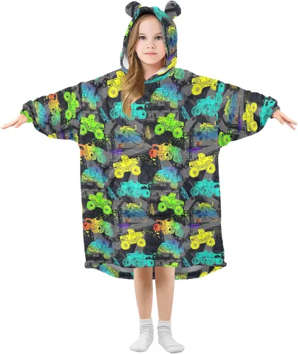 Miniatura 14 de Mantas portátiles para niños, súper suaves, cálidas y acogedoras, sudadera con capucha de gran tamaño, regalos para niños de 3 a 14 años, niñas