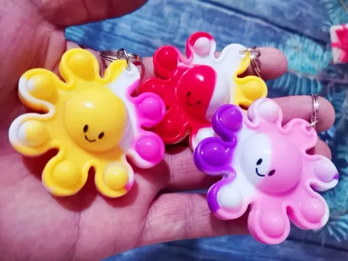 Miniatura 2 de Paquete de 30 llaveros de mochila de pulpo a granel para estudiantes, regalos y recuerdos de fiesta de Navidad de pulpo, premio de burbujas