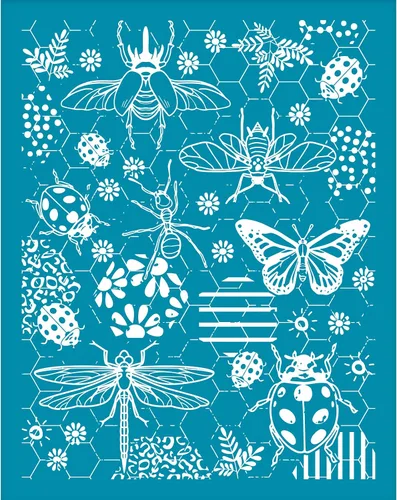 Miniatura 8 de OLYCRAFT Pantalla de seda de 4 x 5 pulgadas para arcilla polimérica - Plantilla de mariposa de libélula - Malla de transferencia reutilizable
