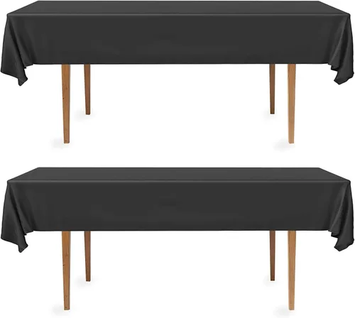 Miniatura 6 de DecorRack 2 Manteles rectangulares de plástico libres de BPA, 54 x 108 pulgadas, mantel de mesa para comedor, mantel rectangular para fiestas