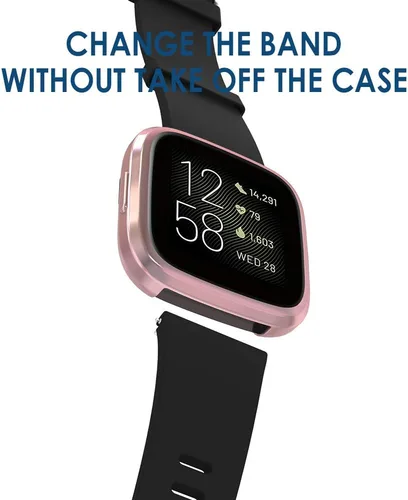 Miniatura 5 de Simpeak Funda protectora de pantalla compatible con reloj inteligente Fitbit Versa 2, 5 unidades, protección completa, cubierta de parachoques