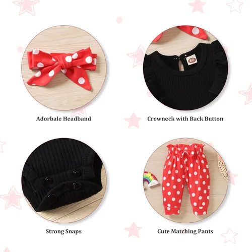 Miniatura 64 de fioukiay Conjunto de ropa de verano para bebés y niñas recién nacidas prematuros, mameluco, pantalones, diadema, conjunto de ropa para el verano