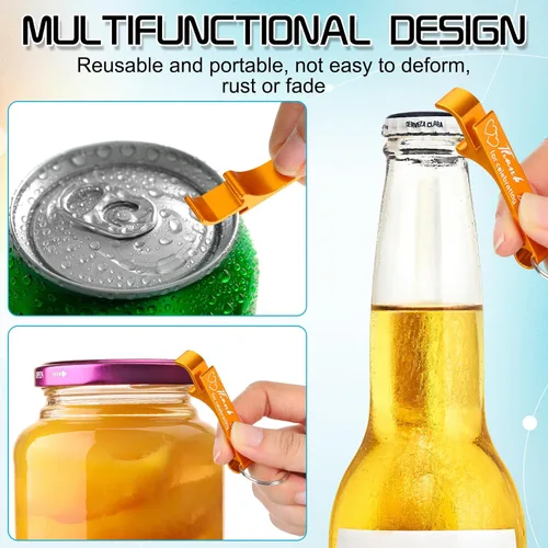Miniatura 2 de Dandat 100 llaveros para abridor de botellas, regalos de boda personalizados para invitados, abridor de cerveza de vino de aluminio grabado, regalos