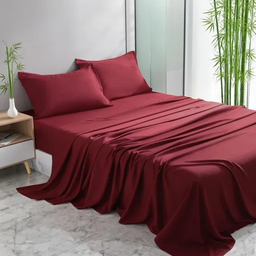 Miniatura 13 de Juego de sábanas de 3 piezas, sábanas para cama de tamaño individual, rayón derivado del bambú, ropa de cama refrescante y transpirable