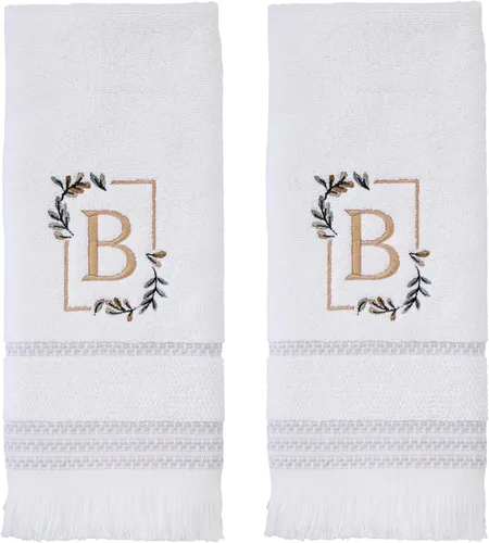 Miniatura 44 de SKL Home Toalla de baño casual con monograma, S, 28 x 54 pulgadas, color blanco