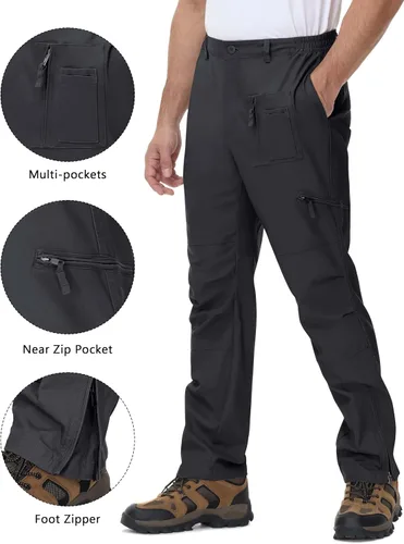 Miniatura 4 de CRYSULLY Pantalones cargo tácticos para hombre, pantalones de trabajo Ripstop con 9 bolsillos (sin cinturón)