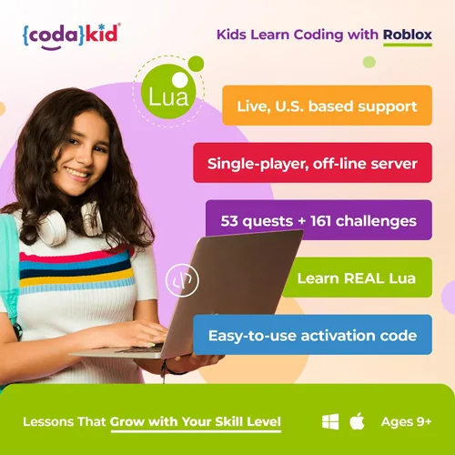 Miniatura 2 de CodaKid Roblox Coding, Award-Winning, Coding for Kids, Ages 9+ with Online Mentoring Assistance, Learn Computer Programming and Code Fun Games with