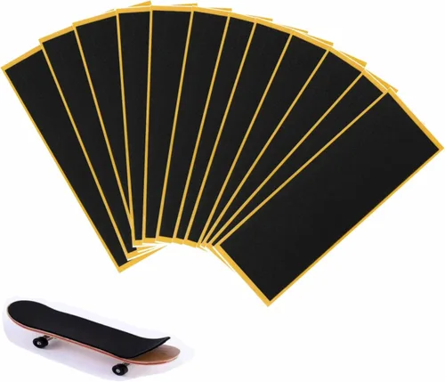 Miniatura 8 de WINDIR 24 piezas de cinta de agarre de espuma + 1 pantalón de dedo para diapasones, 1.496 x 4.331 in, patinetas MiNi de madera negro profesional 24