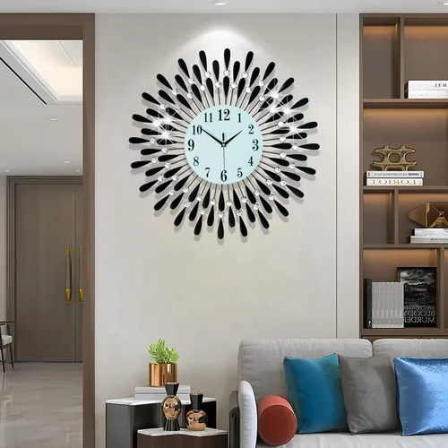 Miniatura 2 de Reloj de Pared Grande Sin Tictac Silencioso Relojes Grandes Modernos Relojes de Pared Decorativos para Sala de Estar Comedor Decoración de Negro