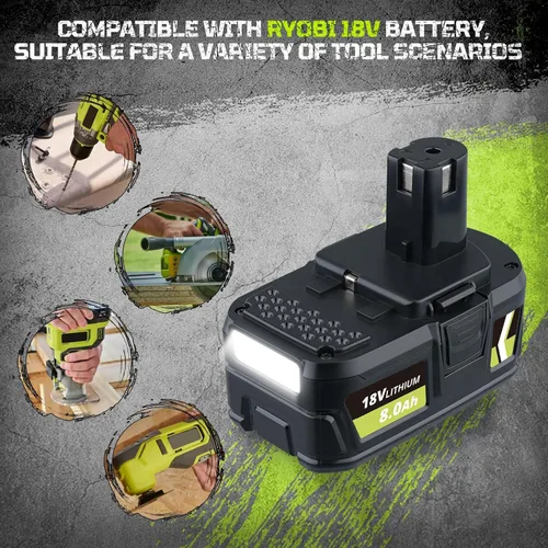 Miniatura 6 de Masione Paquete de 2 baterías P108 de 7.0 Ah compatibles con Ryobi 18 V batería de repuesto para baterías Ryobi 18V litio P108 P102 P103 P104 P105