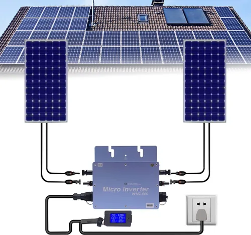 Miniatura 2 de Inversor solar, inversor de aleación de aluminio de 600 W, inversor de rejilla con pantalla LCD, kit de inversor solar para paneles solares de 30 V