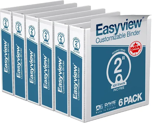 Miniatura 57 de Easyview - Carpetas prémium de 3 anillas con cubiertas transparentes y anillos redondos, carpetas para la escuela u oficina, 1 pulgada, paquete