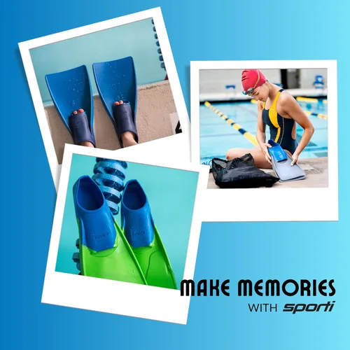 Miniatura 9 de Sporti Aletas de natación para adultos y niños para natación en piscina - Aletas flotantes largas para natación y snorkel - Aletas de natación