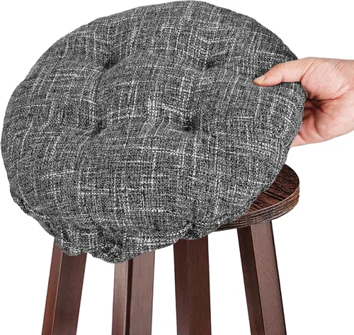 Miniatura 18 de SINOSSO Cojín para taburete de bar moderno de 12 pulgadas de diámetro, diseño entretejido de moda, antideslizante, de silicona, redondo, acolchado