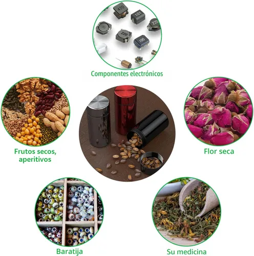 Miniatura 3 de TecQach Tarro de almacenamiento portátil de aluminio, paquete de 3, recipiente hermético a prueba de olores, botella pequeña impermeable de metal