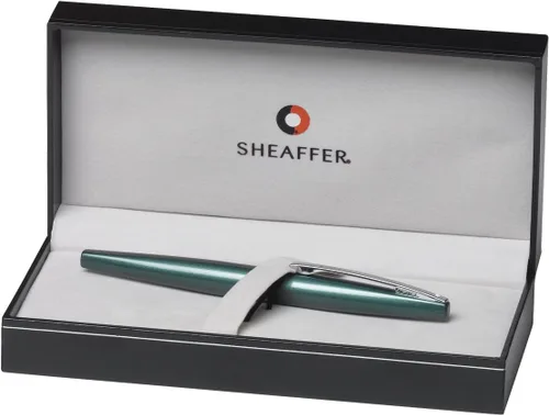 Miniatura 2 de Sheaffer Taranis - Pluma estilográfica de punta media, color verde bosque, borde cromado (E0944653-PB2)