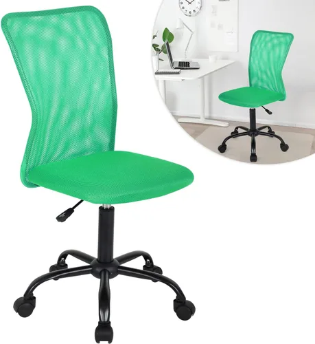 Miniatura 14 de BLKMTY Silla ergonómica blanca moderna, Silla de oficina de malla, sillas de escritorio para computadora sin brazos, altura ajustable, soporte Blanco