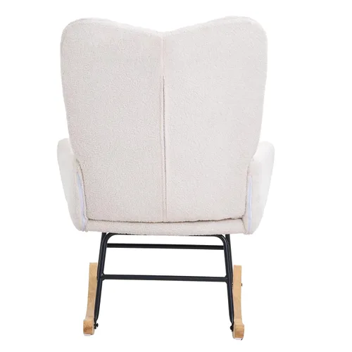 Miniatura 10 de VEVOR Mecedora para guardería, mecedora deslizante con asiento suave y respaldo alto, capacidad de peso de 250 libras, tela de peluche, silla