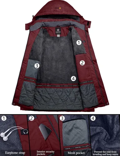 Miniatura 3 de GEMYSE - Chaqueta de esquí y nieve para mujer diseño impermeable y resistente al viento para invierno