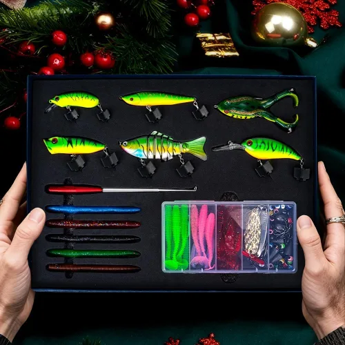 Miniatura 2 de Kit de caja de aparejos de pesca de 104 piezas con señuelos de pesca, ganchos, pesas, herramienta para quitar anzuelos y accesorios de pesca, juego