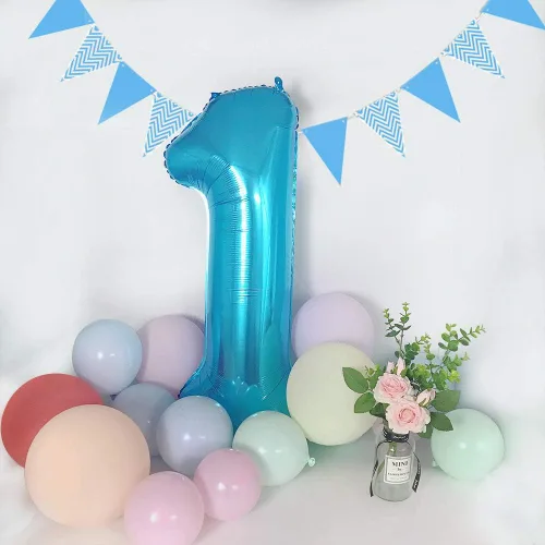 Miniatura 3 de TONIFUL Globo azul de números grandes de 40 pulgadas 0-9 de aluminio Mylar gran número 0 globo digital 0 para graduación 2026, fiesta de cumpleaños
