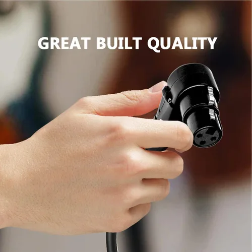 Miniatura 4 de Cable XLR equilibrado de ángulo recto macho a hembra en ángulo recto – 0.5 pies (6 pulgadas) rojo – Pro 3 pines conector de micrófono de 90 grados