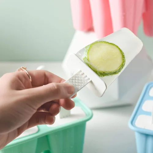 Miniatura 3 de Moldes para paletas de hielo, 6 piezas de silicona de grado alimenticio, sin BPA, reutilizable, fácil liberación, máquina de paletas de hielo