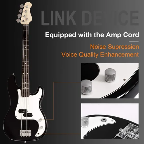 Miniatura 7 de Costzon Guitarra Bajo Eléctrica de 4 Cuerdas Tamaño Completo para Principiantes Kit Completo, Diapasón y Puente de Palisandro, con Dos Pastillas