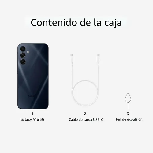 Miniatura 10 de Samsung Galaxy A16 5G Serie A, teléfono inteligente Android desbloqueado, pantalla AMOLED grande, diseño duradero, carga súper rápida, Azul Negro