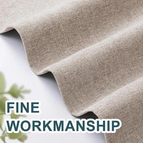 Miniatura 4 de FantasDecor Cortina de lino natural de 84 pulgadas de largo para dormitorio, sala de estar, bolsillo para barra, cortinas con aislamiento térmico