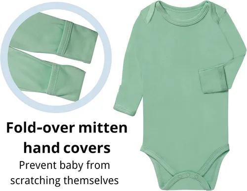Miniatura 3 de GUISBY Body para bebé, body de manga larga de rayón para niños y niñas de 0 a 24 meses