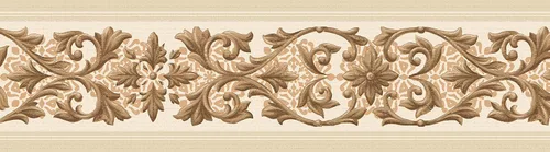 Miniatura 5 de Dundee Deco Papel tapiz para despegar y pegar DDAZBD9104 Damasco Beige Marrón Vines Scrolls Wall Border Diseño Retro 15 pies x 7 pulgadas