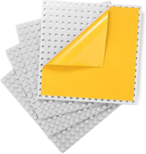 MIMAX Placas base autoadhesivas compatibles con DUPLO, placa base para despegar y pegar para mesa de juego o pared de bricolaje, paquete de 4 (10 x