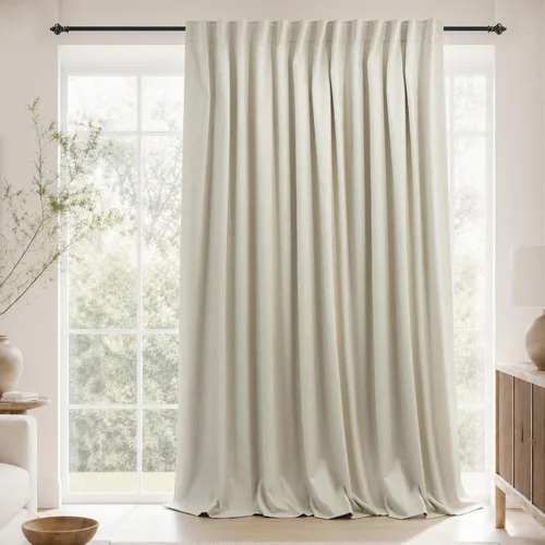 Miniatura 39 de KOUFALL - Cortinas de medio estilo francés de lino para ventana, juego de 2 cortinas cortas de 40 pulgadas de longitud, para privacidad, cortinas
