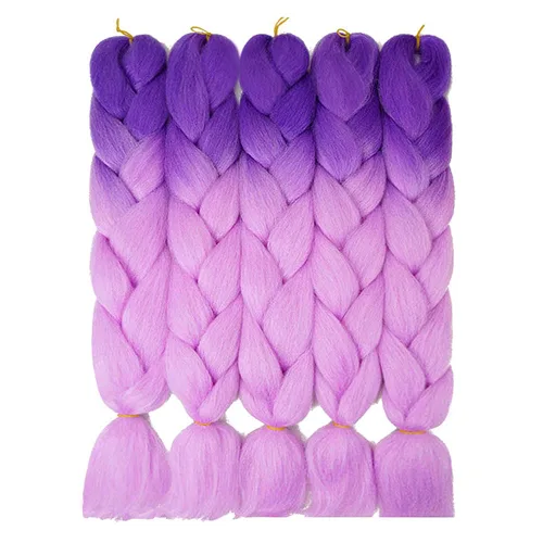 Miniatura 21 de Extensiones de cabello trenzado color gris degradado, 5 unidades, trenzas sintéticas de 24 pulgadas, 2 tonos, cabello gris para trenzas de caja, #28