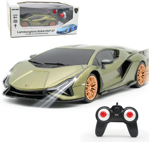 QUN XING Auto a control remoto 1:24 con licencia oficial 2.4GHZ RC Cars Lambo Sport Racing juguete de coche para niños, niños de 4 a 7 años, regalo