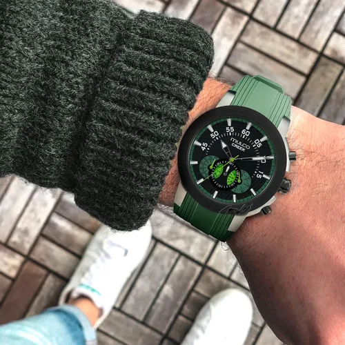 Miniatura 8 de MULCO Relojes para hombre - Creek, caja de acero inoxidable con correa de silicona para la muñeca, movimiento multifuncional de cuarzo, pantalla