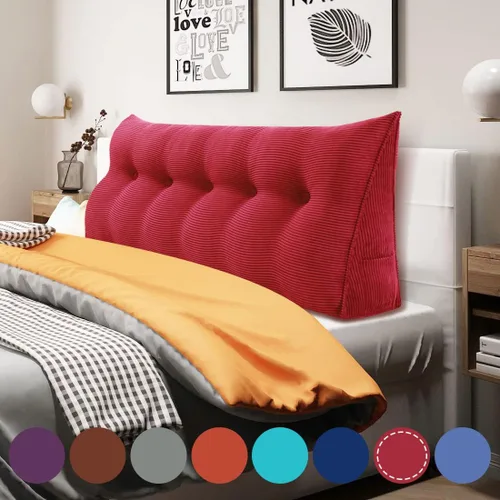Miniatura 31 de Almohada de cuña gruesa de 14 libras tamaño King para cabecero, posicionador de cuerpo, almohada de lectura triangular para sentarse en la cama