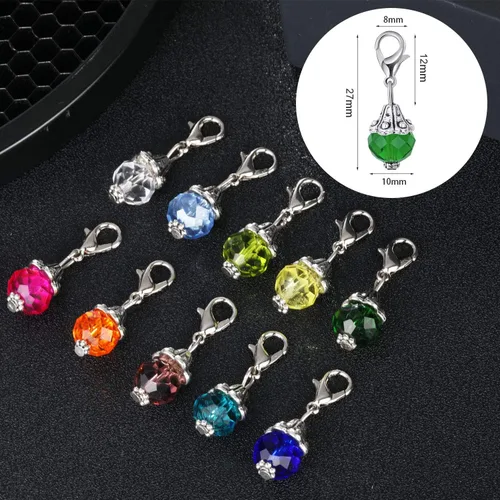 Miniatura 6 de Hicarer 40 Piezas Dijes Colgantes de Cristal Cuentas de Gota de Vidrio Hechas a Mano Dijes de Cuentas Colgantes para Cremallera con Tapa Plateada