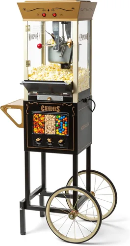 Miniatura 7 de Nostalgia Máquina para hacer palomitas de maíz - Carrito profesional con caldera de 2.5 onzas que hace hasta 10 tazas - Máquina de palomitas vintage