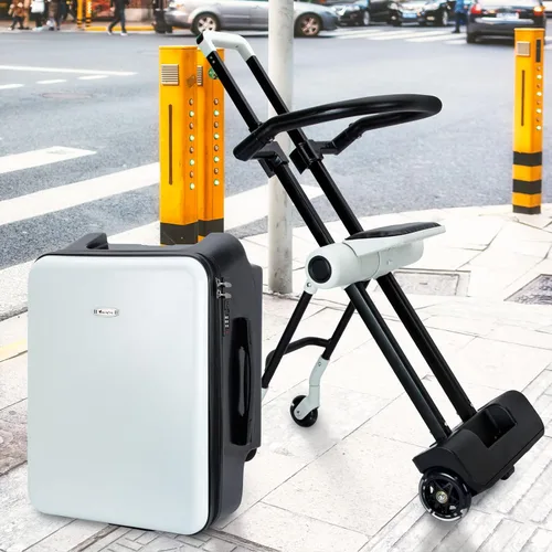 Miniatura 7 de LemoHome Equipaje expandible con ruedas giratorias, maletas grandes con diseño de asiento para niños, equipaje duro para mujeres y hombres, equipaje