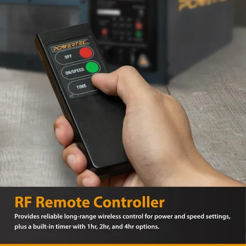 Miniatura 8 de POWERTEC Sistema de filtración de aire de control remoto de 3 velocidades (300/350/400 CFM) con filtro interior y exterior adicional