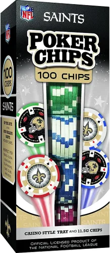 Miniatura 12 de Masterpieces Casino - NFL Buffalo Bills - Juego de fichas de póquer de alta calidad de 100 piezas con bandeja