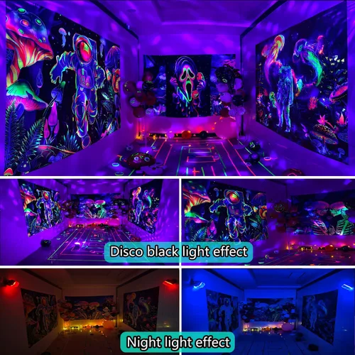 Miniatura 5 de Luces de fiesta de discoteca 2 en 1 con luz negra, luz de bola de discoteca UV de 10 W con luz estroboscópica activada por sonido, luces de fiesta