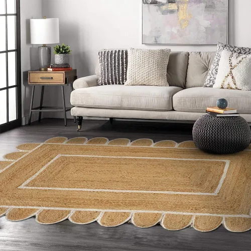 Miniatura 20 de GRUHUM Alfombra rectangular de yute de fibra natural, tejida a mano, estilo bohemio, reversible, respetuosa con el medio ambiente, trenzada, suave