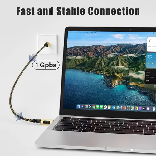 Miniatura 3 de Cable USB C a Ethernet de 0.5 pies, cable USB 3.0 tipo C a RJ45, FTP, cable de red LAN de Internet blindado de 1 Gbps, Thunderbolt 3/4 compatible