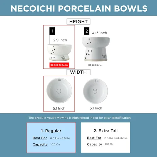 Miniatura 8 de Necoichi Raised Tazón de agua para gatos elevado