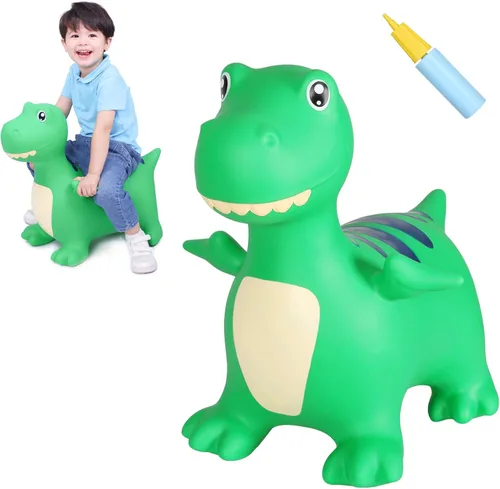 Miniatura 10 de INPANY Tolva de unicornio rosa, tolva de caballo, juguete inflable inflable para niños, niños y niñas, niños pequeños (bomba incluida)