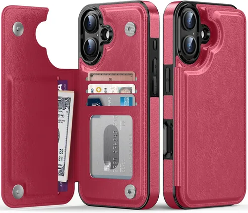 Miniatura 154 de FUNMIKO Funda tipo cartera para iPhone 13 con tarjetero, bloqueo RFID, protección de grado militar y obras de arte impresas con rayos UV, cierre